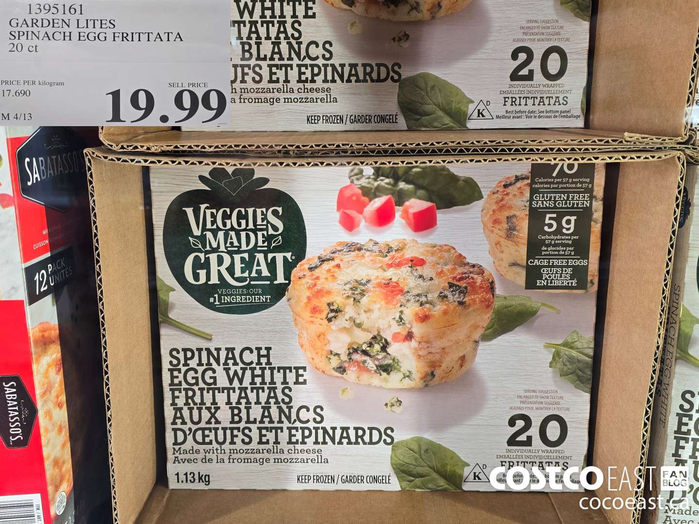 1395161 GARDEN LITES SPINACH EGG FRITTATA 20 ct $19.99