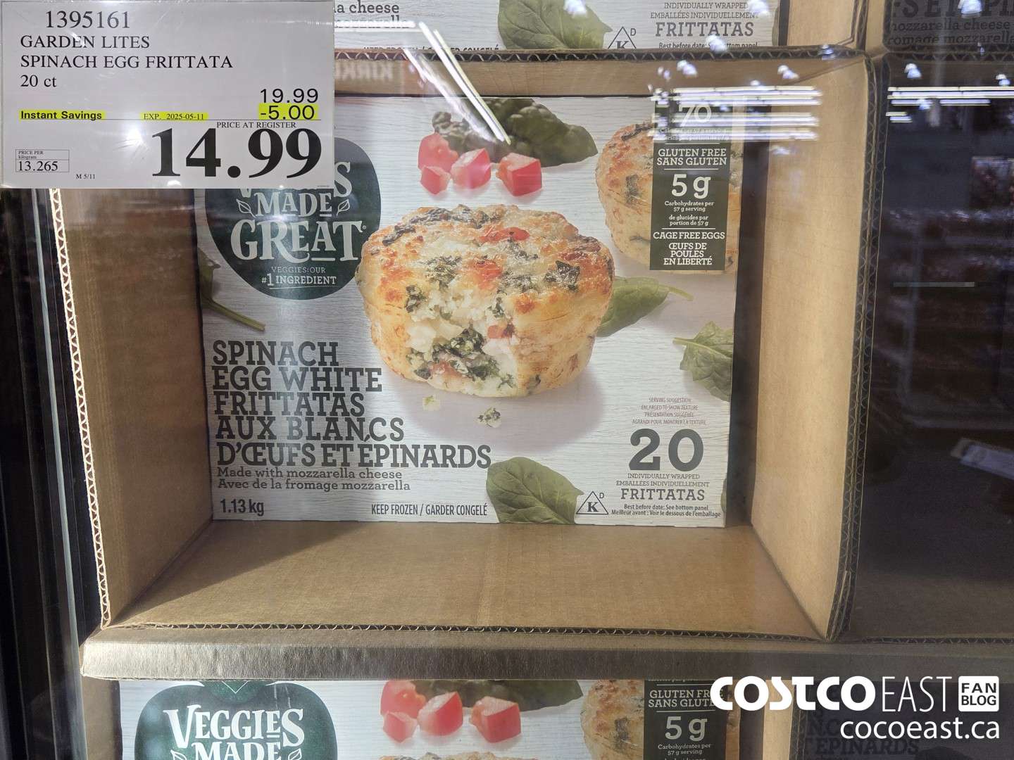 1395161 GARDEN LITES SPINACH EGG FRITTATA 20 ct ($5.00 INSTANT SAVINGS EXPIRES ON 2025-05-11) $14.99