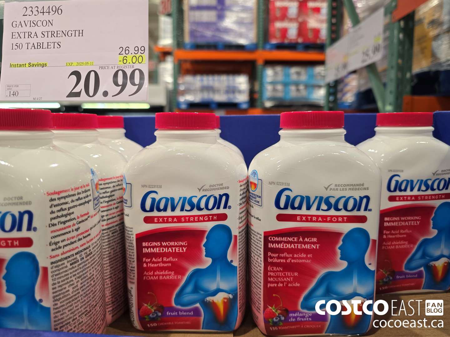 2334496 GAVISCON EXTRA STRENGTH 150 TABLETS ($6.00 INSTANT SAVINGS EXPIRES ON 2025-05-11) $20.99