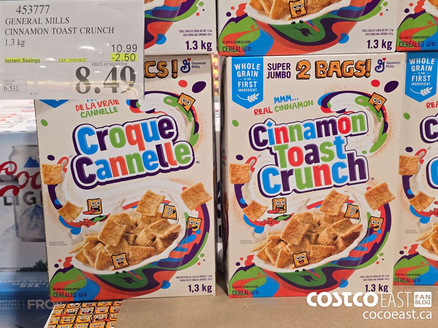 453777 GENERAL MILLS CINNAMON TOAST CRUNCH 1.3 kg ($2.50 INSTANT SAVINGS EXPIRES ON 2025-04-27) $8.49