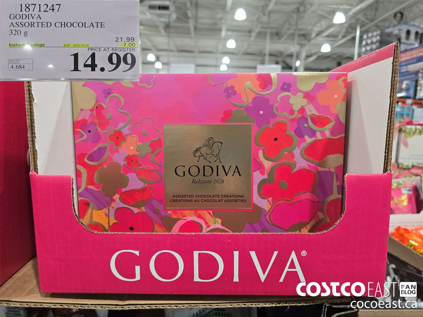 1871247 GODIVA ASSORTED CHOCOLATE 320 g ($7.00 INSTANT SAVINGS EXPIRES ON 2025-05-04) $14.99