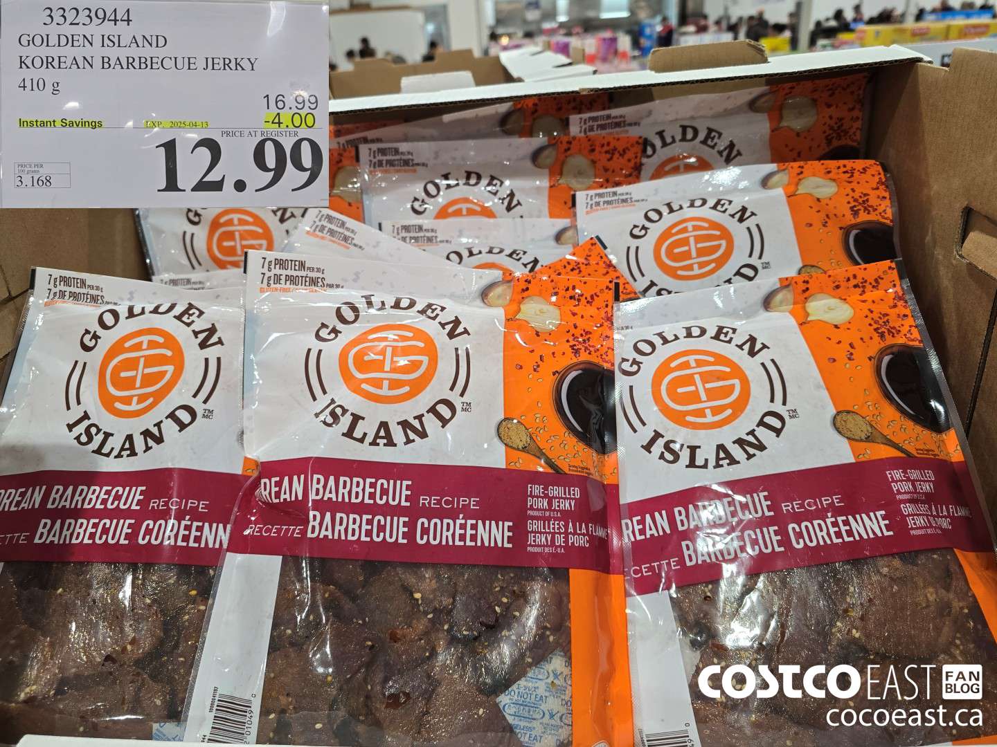 3323944 GOLDEN ISLAND KOREAN BARBECUE JERKY 410 g ($4.00 INSTANT SAVINGS EXPIRES ON 2025-04-13) $12.99