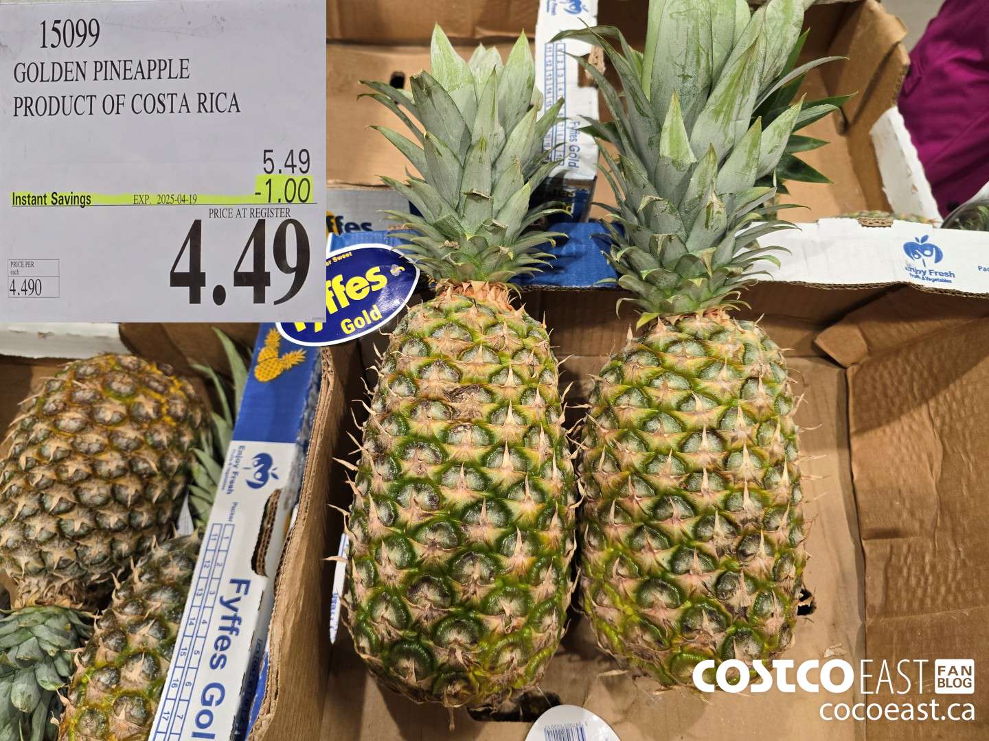 15099 GOLDEN PINEAPPLE PRODUCT OF COSTA RICA ($1.00 INSTANT SAVINGS EXPIRES ON 2025-04-19) $4.49