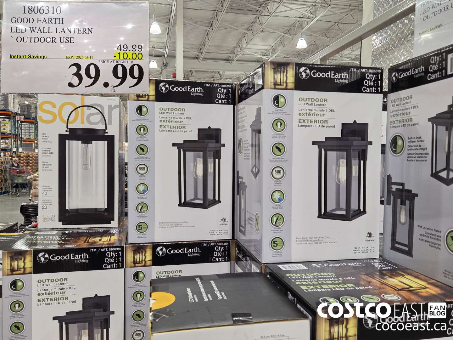 1806310 GOOD EARTH LED WALL LANTERN OUTDOOR USE ($10.00 INSTANT SAVINGS EXPIRES ON 2025-05-11) $39.99