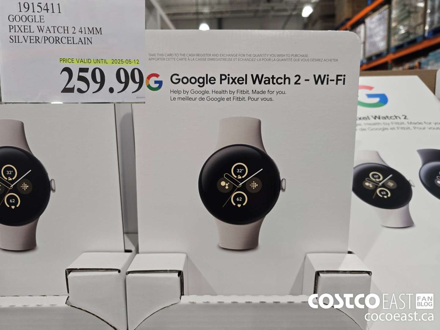 1915411 GOOGLE PIXEL WATCH 2 41MM SILVER/PORCELAIN $259.99