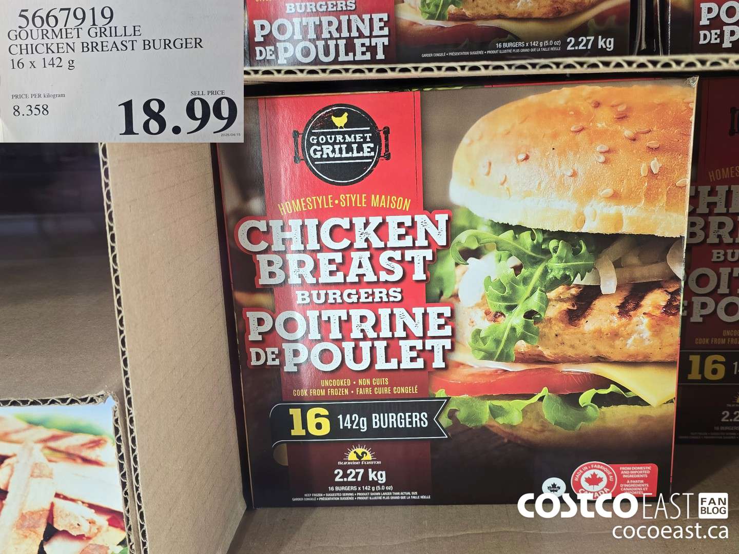 5667919 GOURMET GRILLE CHICKEN BREAST BURGER 16 x 142 G $18.99