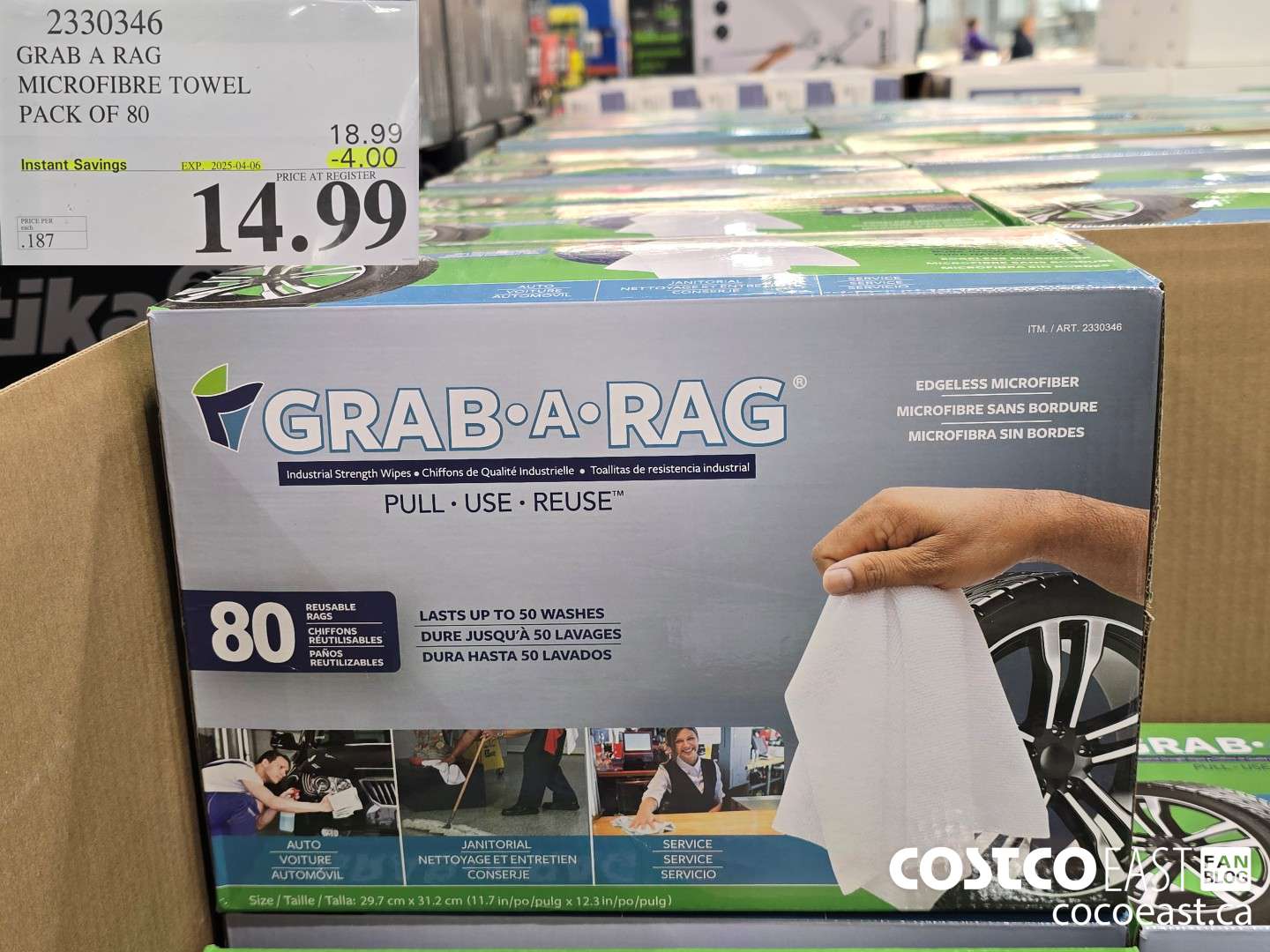 2330346 GRAB A RAG MICROFIBRE TOWEL PACK OF 80 ($4.00 INSTANT SAVINGS EXPIRES ON 2025-04-06) $14.99