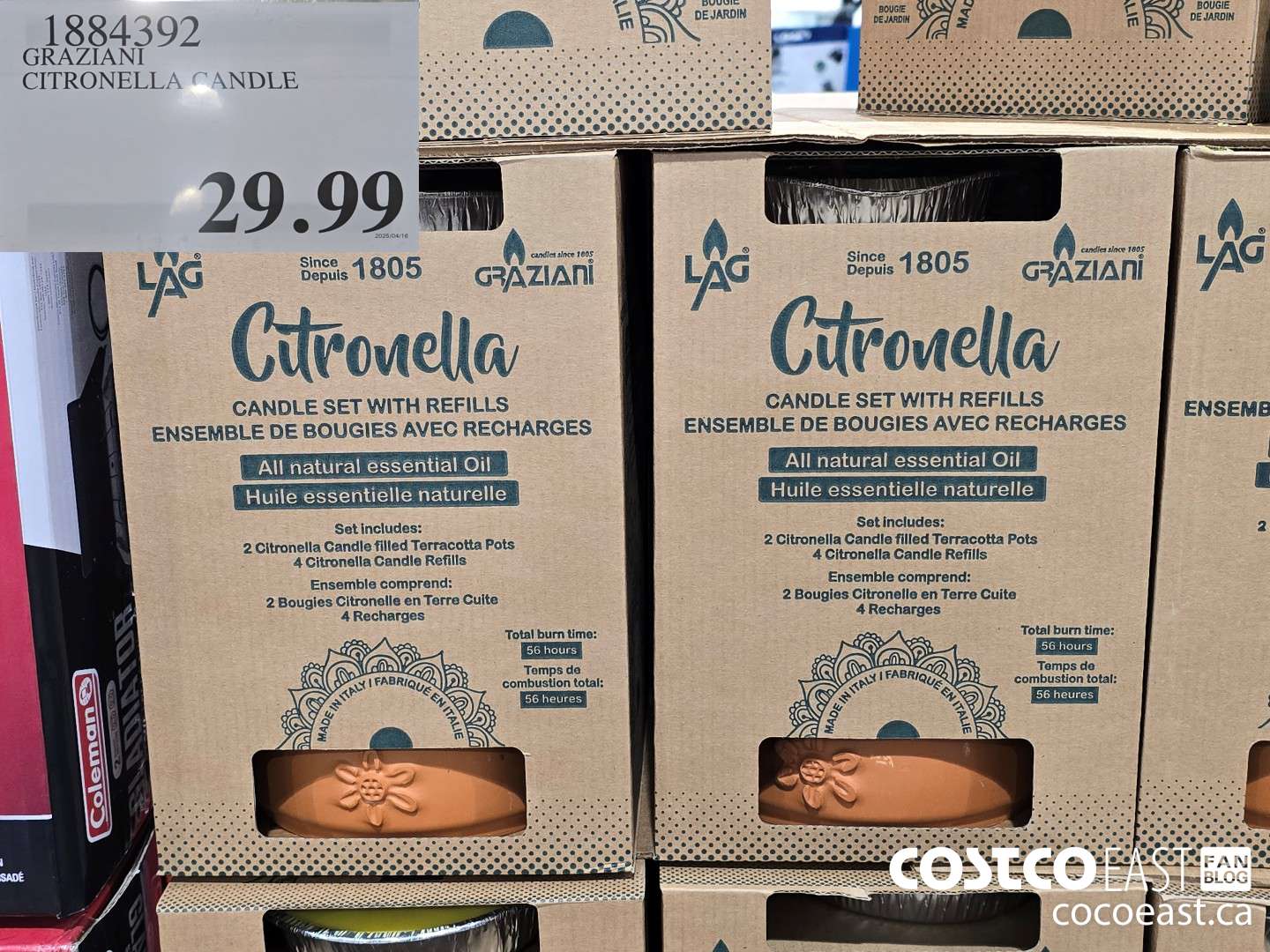 1884392 GRAZIANI CITRONELLA CANDLE $29.99