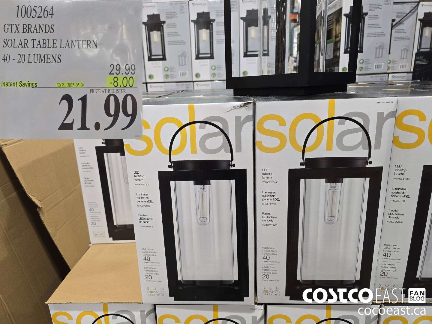 1005264 GTX BRANDS SOLAR TABLE LANTERN 40 - 20 LUMENS ($8.00 INSTANT SAVINGS EXPIRES ON 2025-05-04) $21.99