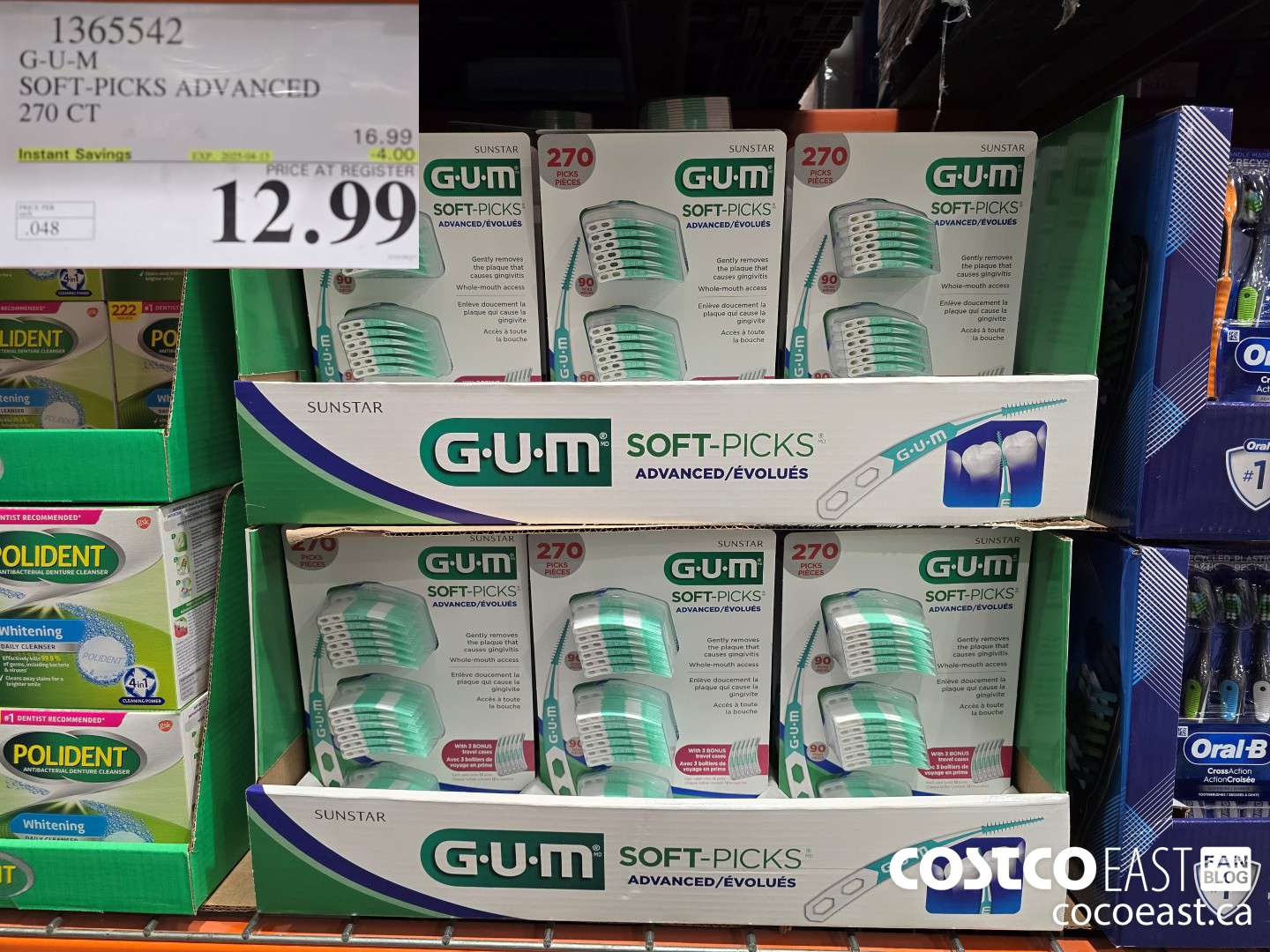 1365542 G-U-M SOFT-PICKS ADVANCED 270 CT ($4.00 INSTANT SAVINGS EXPIRES ON 2025-04-13) $12.99