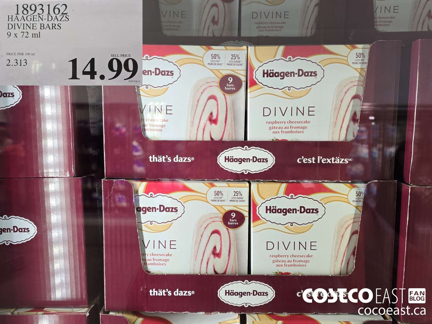 1893162 HAAGEN-DAZS DIVINE BARS 9 x 72ml $14.99