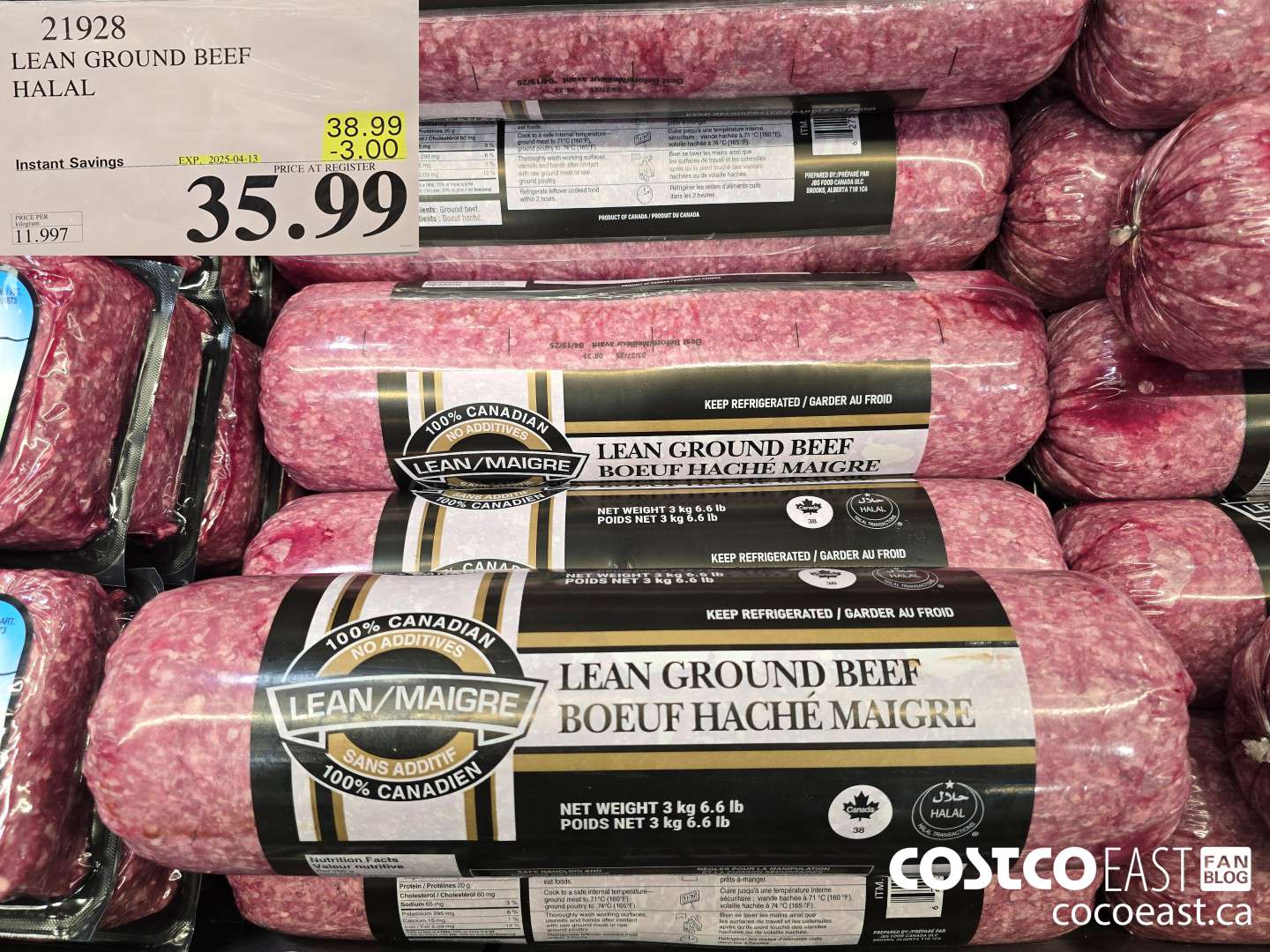 21928 HALAL LEAN GROUND BEEF ($3.00 INSTANT SAVINGS EXPIRES ON 2025-04-13) $35.99