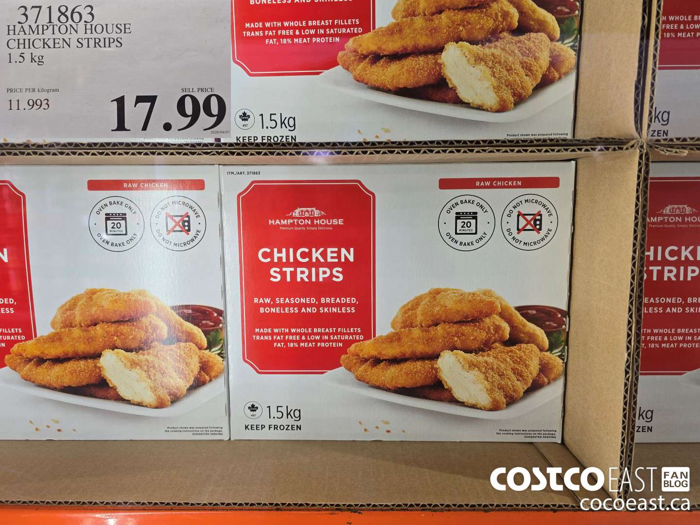 371863 HAMPTON HOUSE CHICKEN STRIPS 1.5 KG $17.99