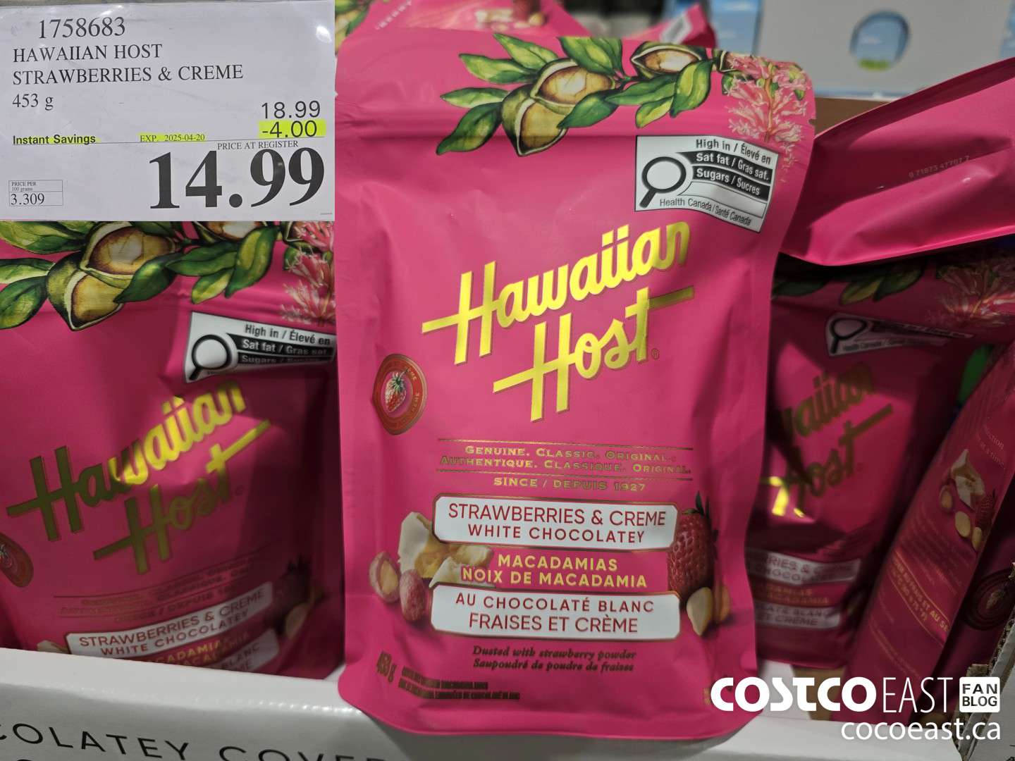 1758683 HAWAIIAN HOST STRAWBERRIES & CREAM 453 g ($4.00 INSTANT SAVINGS EXPIRES ON 2025-04-20) $14.99