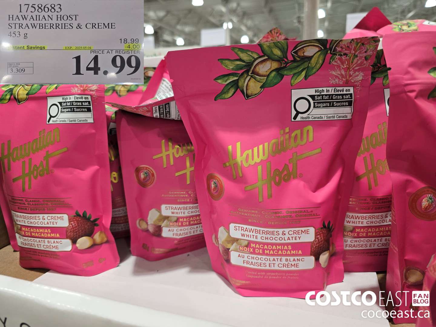 1758683 HAWAIIAN HOST STRAWBERRIES & CREAM 453 g ($4.00 INSTANT SAVINGS EXPIRES ON 2025-05-04) $14.99