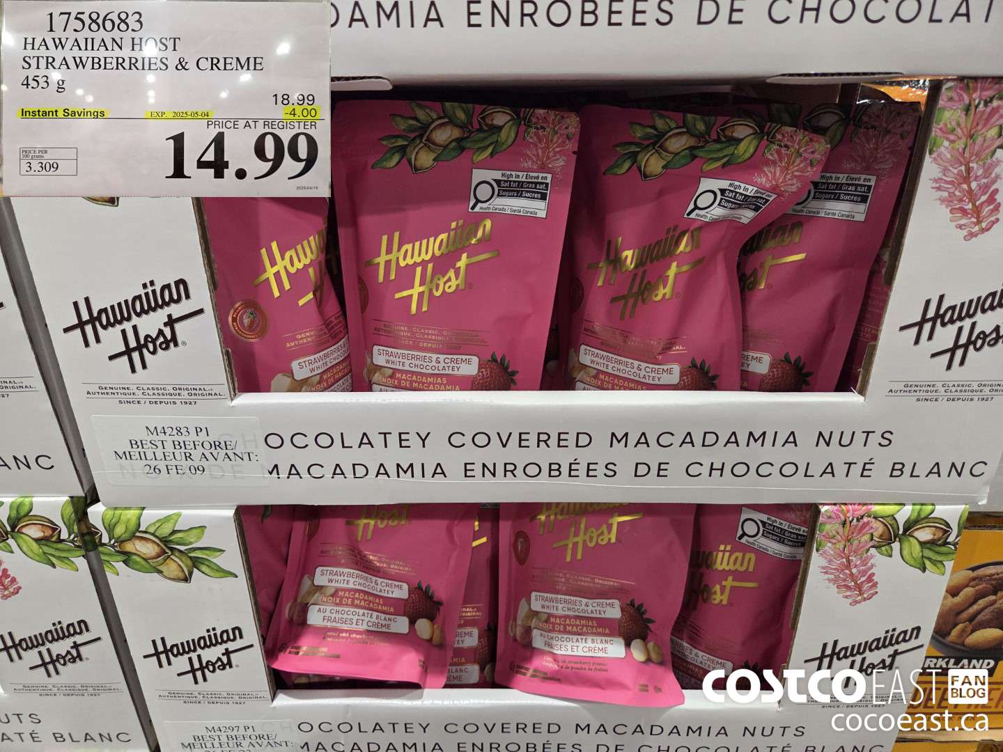 1758683 HAWAIIAN HOST STRAWBERRIES & CREAM 453 g ($4.00 INSTANT SAVINGS EXPIRES ON 2025-05-04) $14.99