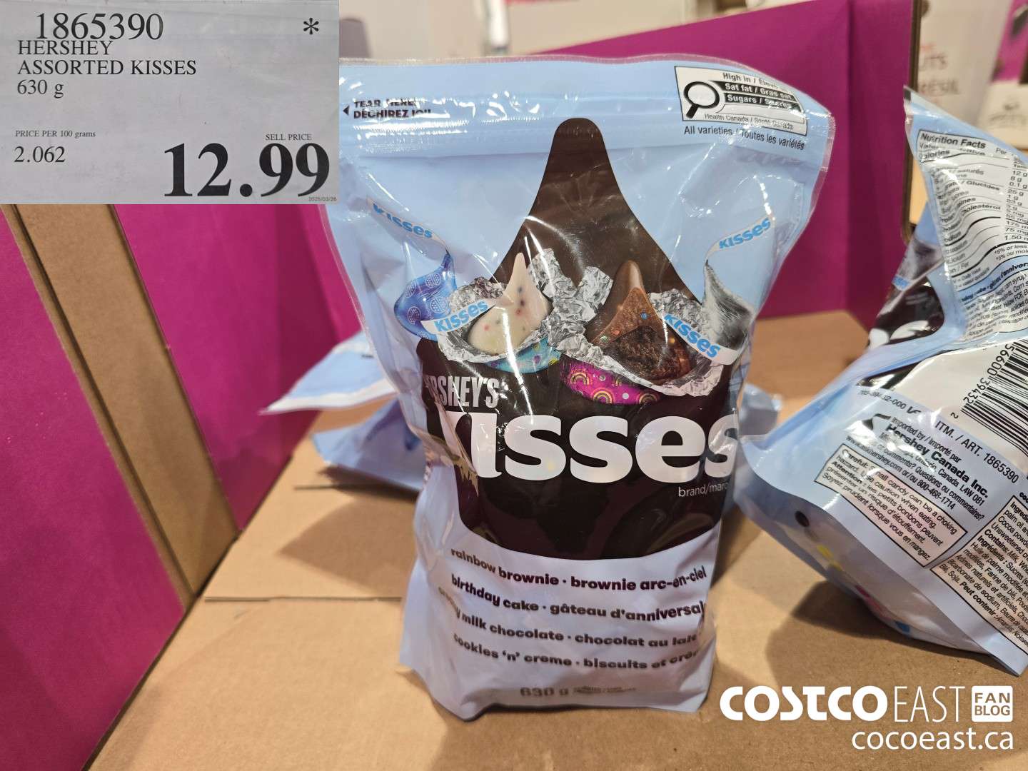 1865390 HERSHEY ASSORTED KISSES 630 g $12.99
