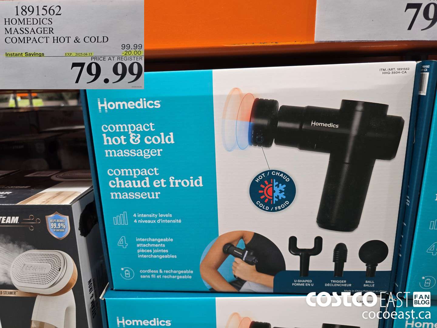 1891562 HOMEDICS MASSAGER COMPACT HOT & COLD ($20.00 INSTANT SAVINGS EXPIRES ON 2025-04-13) $79.99