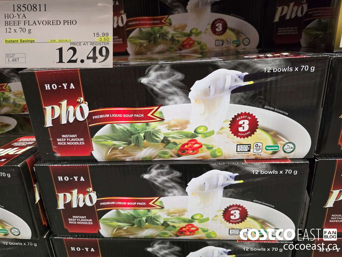 1850811 HO-YA BEEF FLAVORED PHO 12 X 70 G ($3.50 INSTANT SAVINGS EXPIRES ON 2025-04-13) $12.49