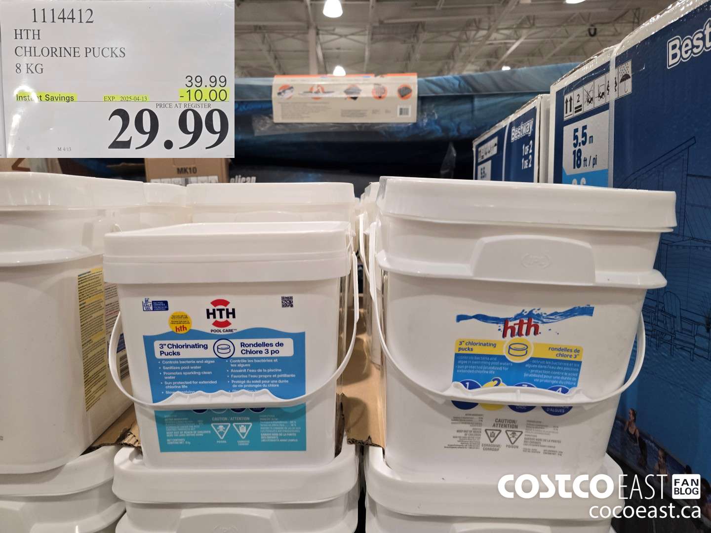 1114412 HTH CHLORINE PUCKS 8 KG ($10.00 INSTANT SAVINGS EXPIRES ON 2025-04-13) $29.99