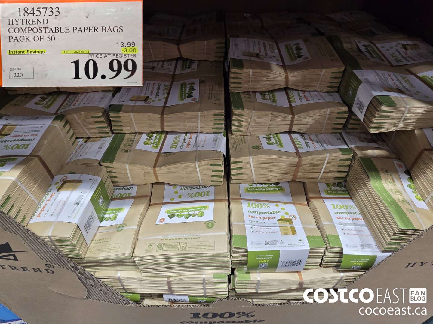 1845733 HYTREND COMPOSTABLE PAPER BAGS PACK OF 50 ($3.00 INSTANT SAVINGS EXPIRES ON 2025-05-11) $10.99