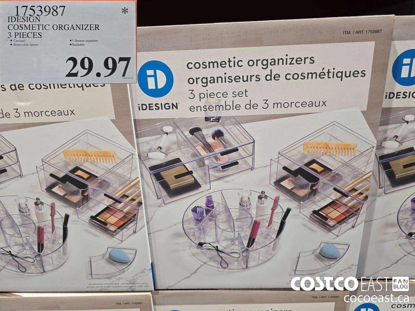 1753987 IDESIGN COSMETIC ORGANIZER 3 PIECES $29.97