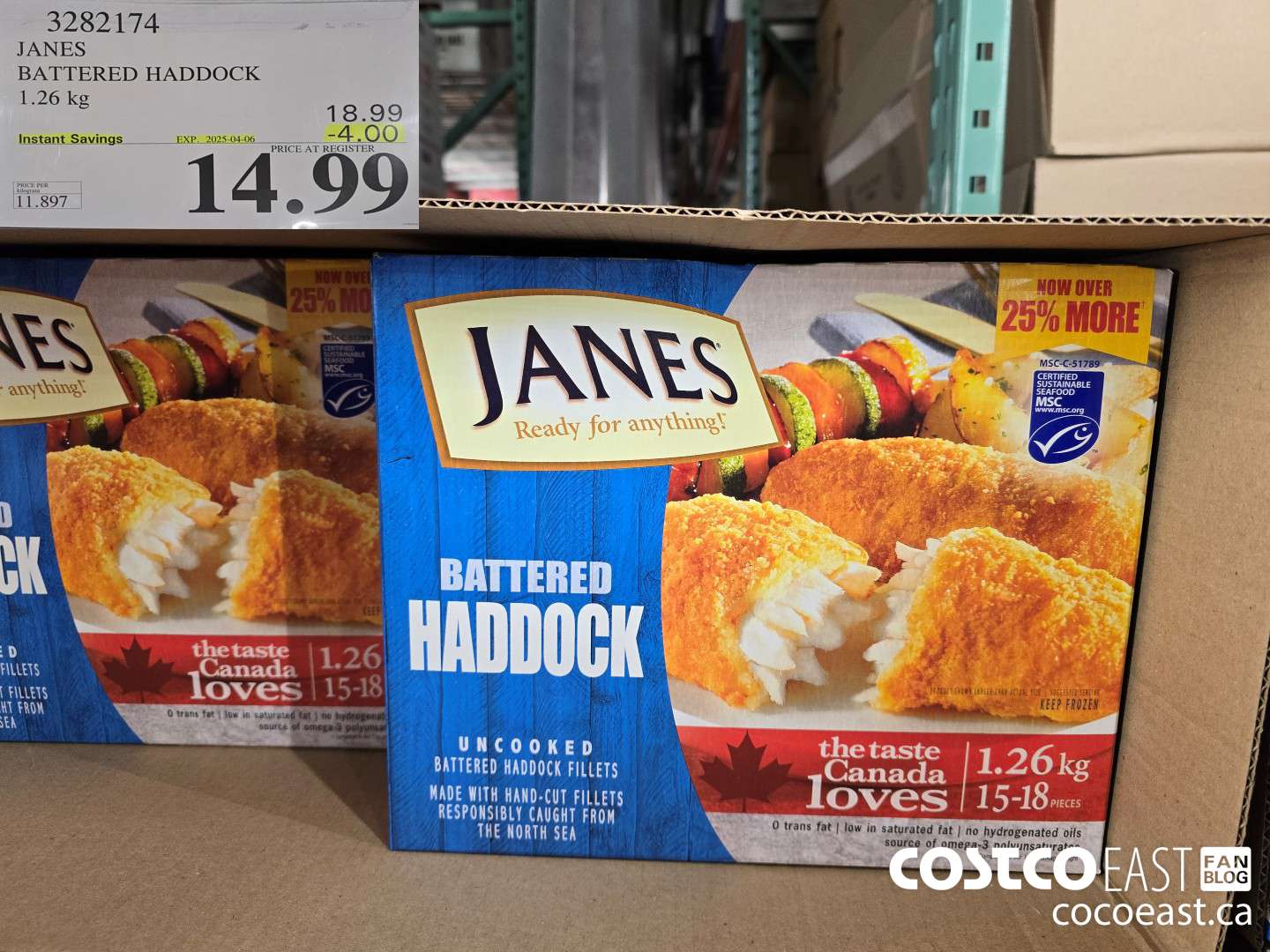 3282174 JANES BATTERED HADDOCK 1.26 kg ($4.00 INSTANT SAVINGS EXPIRES ON 2025-04-06) $14.99