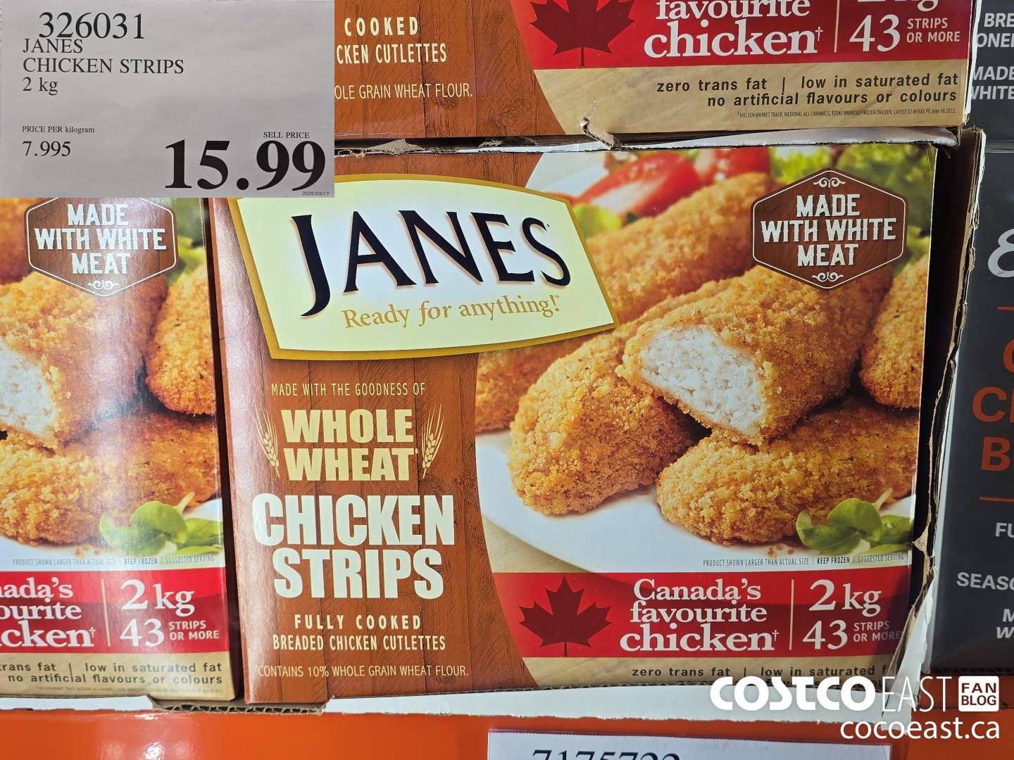 326031 JANES CHICKEN STRIPS 2 kg $15.99