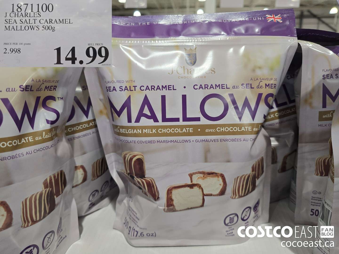 1871100 J CHARLES SEA SALT CARAMEL MALLOWS 500g $14.99