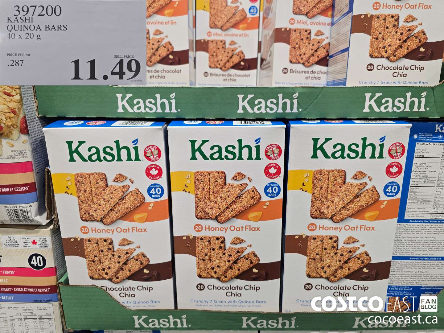 397200 KASHI QUINOA BARS 40 x 20 G $11.49