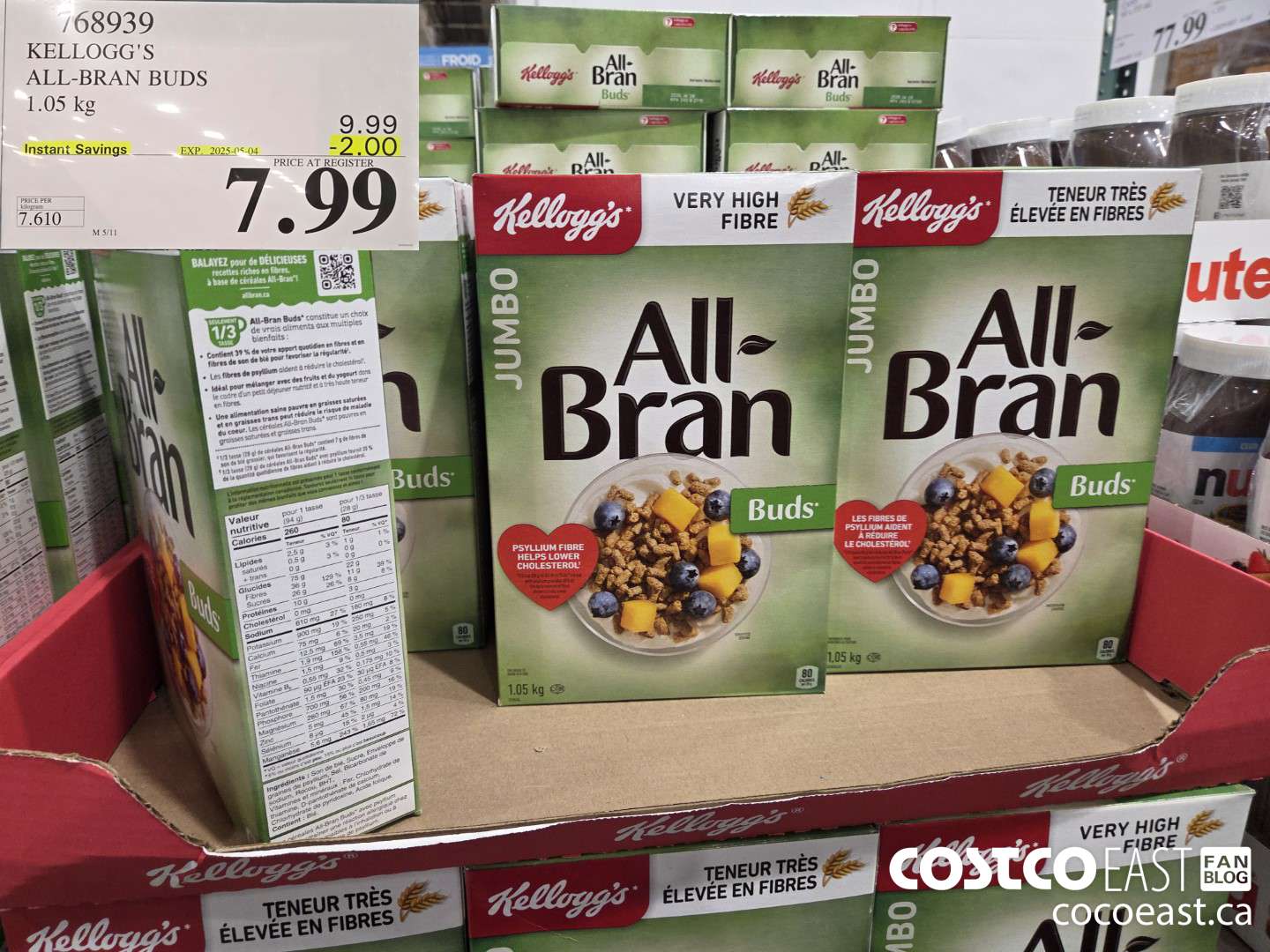 768939 KELLOGG'S ALL-BRAN BUDS 1.05 kg ($2.00 INSTANT SAVINGS EXPIRES ON 2025-05-07) $7.99