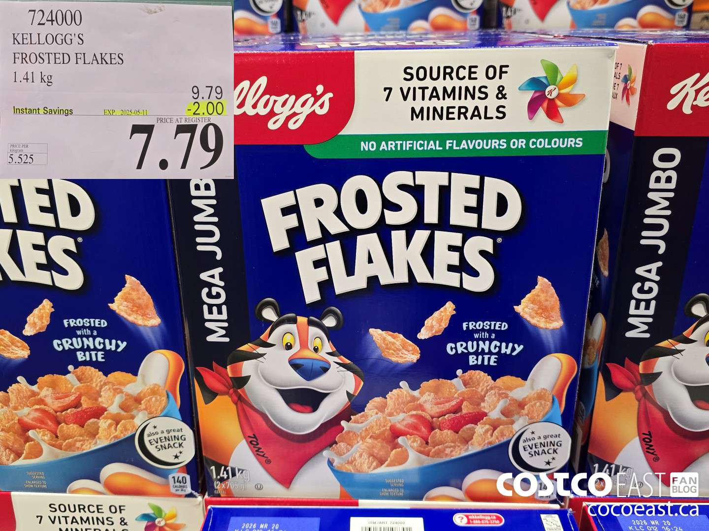 724000 KELLOGG'S FROSTED FLAKES 1.41 kg ($2.00 INSTANT SAVINGS EXPIRES ON 2025-05-11) $7.79