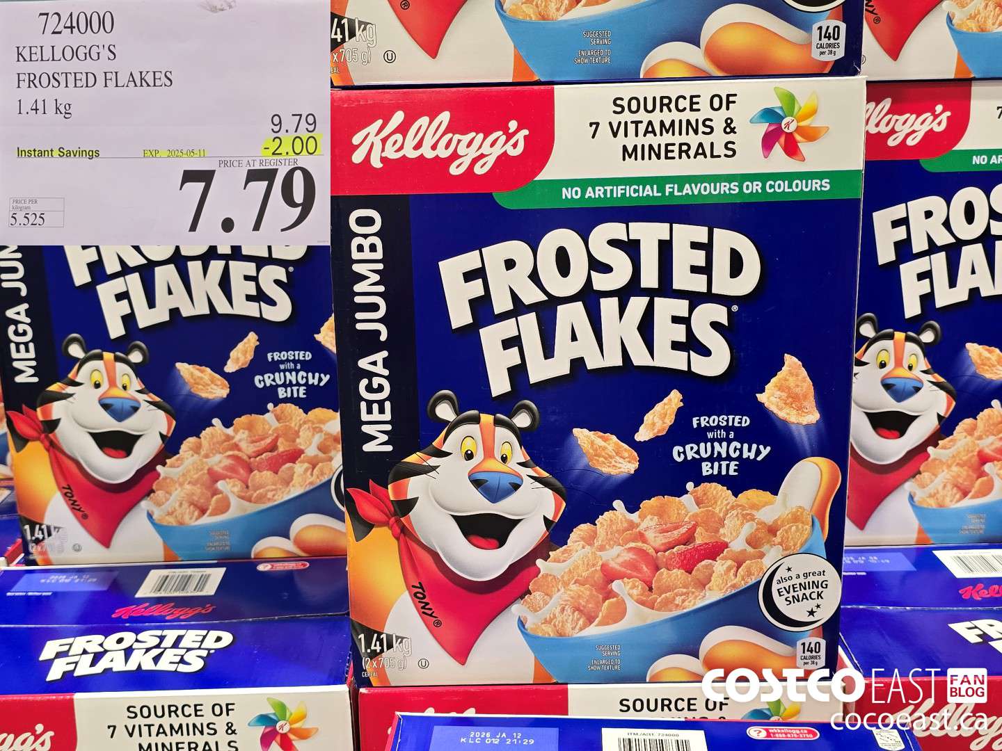 724000 KELLOGG'S FROSTED FLAKES 1.41 kg ($2.00 INSTANT SAVINGS EXPIRES ON 2025-05-11) $7.79