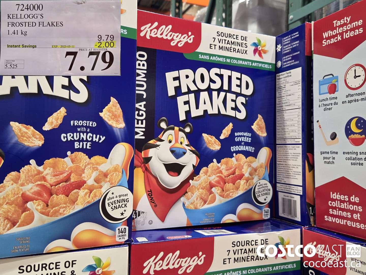 724000 KELLOGG'S FROSTED FLAKES 1.41 kg ($2.00 INSTANT SAVINGS EXPIRES ON 2025-05-11) $7.79