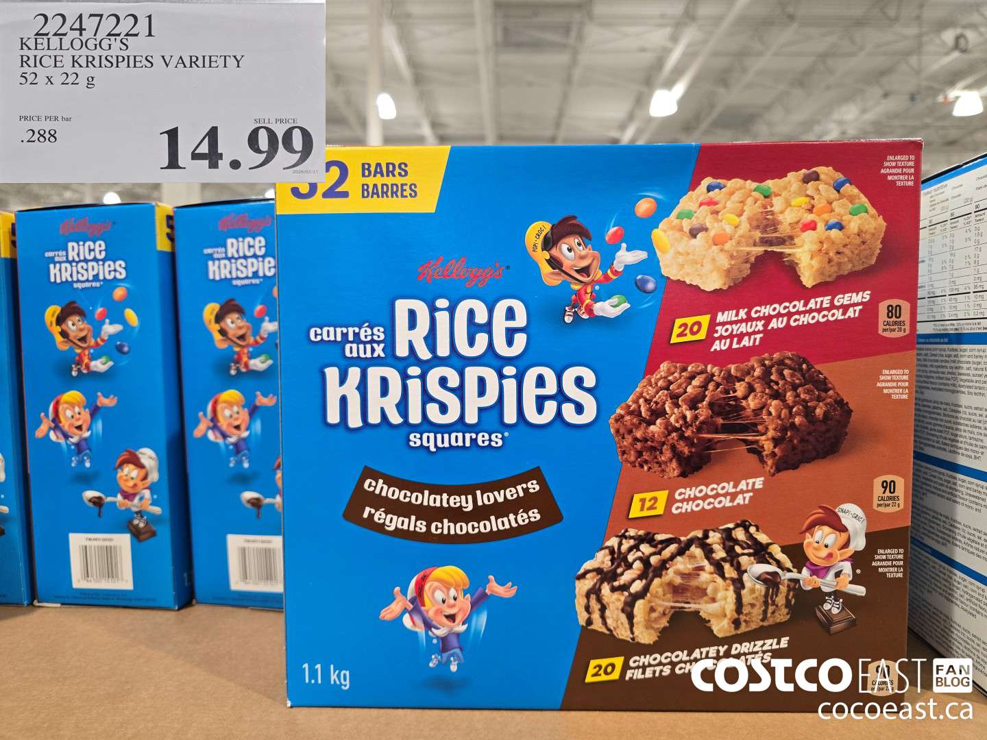 2247221 KELLOGG'S RICE KRISPIES VARIETY 52 X 22 G $14.99