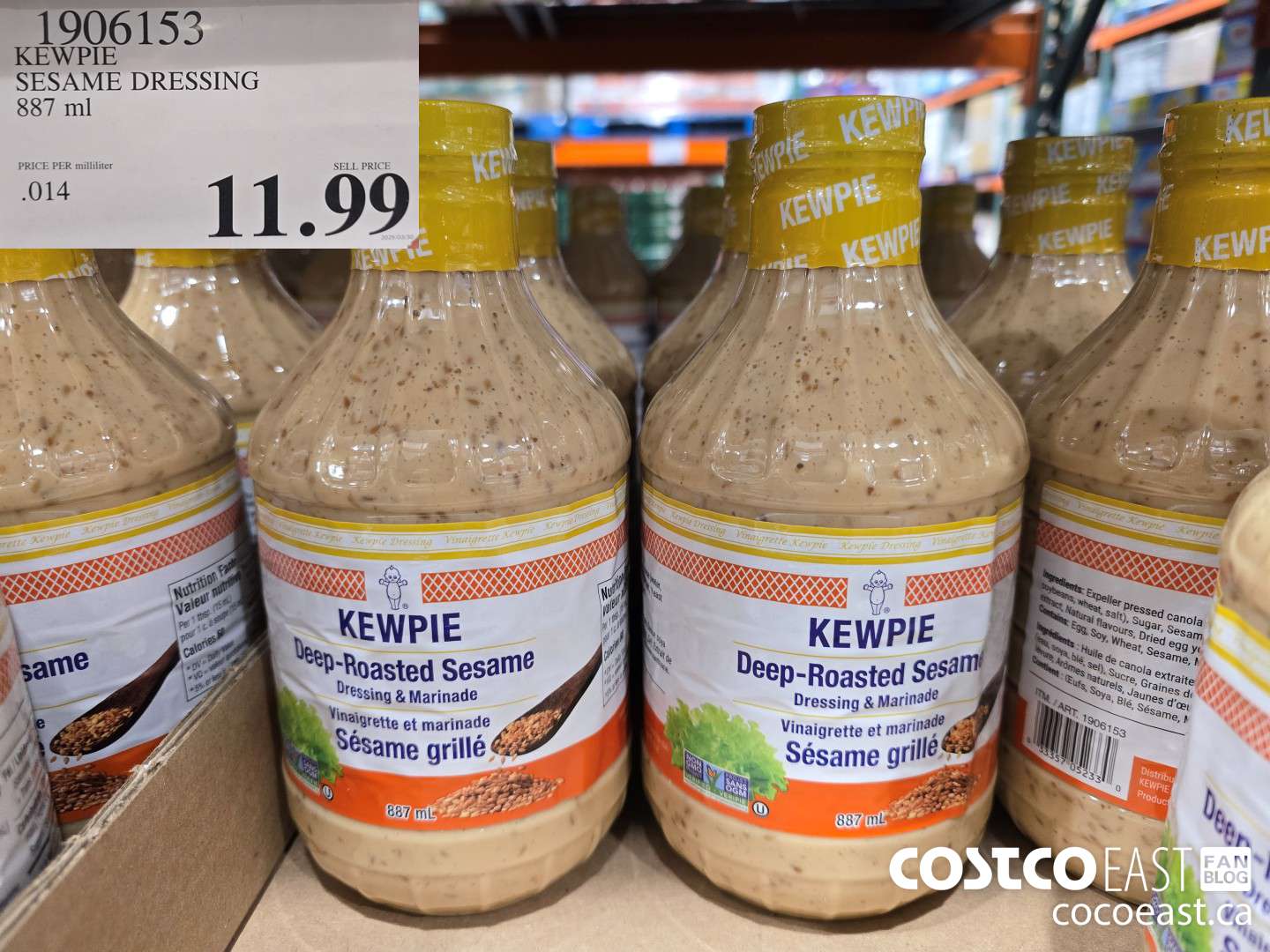 1906153 KEWPIE SESAME DRESSING 887 ml $11.99