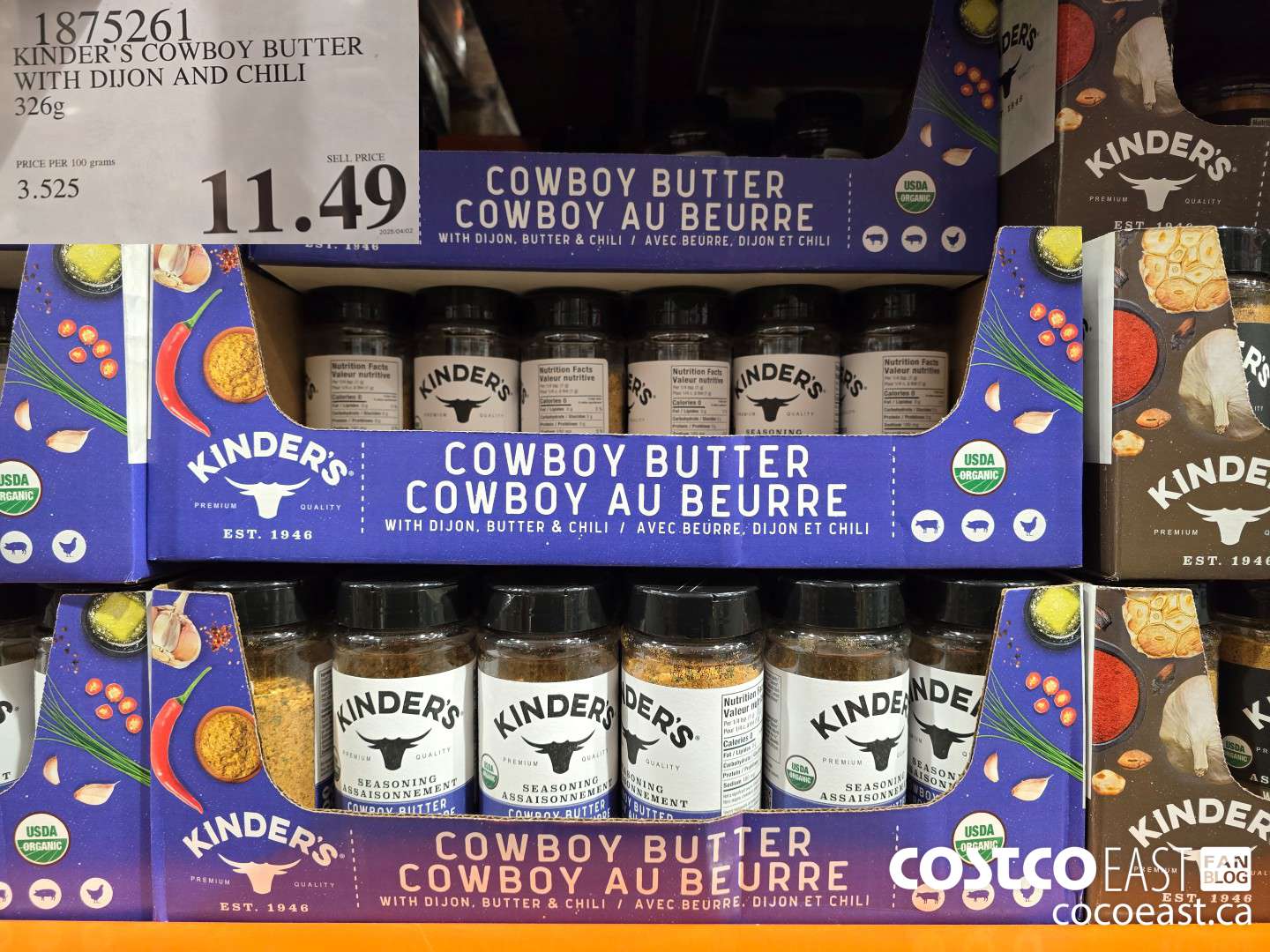 1875261 KINDER'S COWBOY BUTTER WITH DIJON AND CHILI 326G $11.49