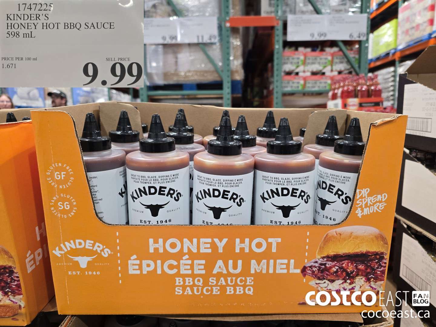 1747225 KINDER'S HONEY HOT BBQ SAUCE 598 mL $9.99