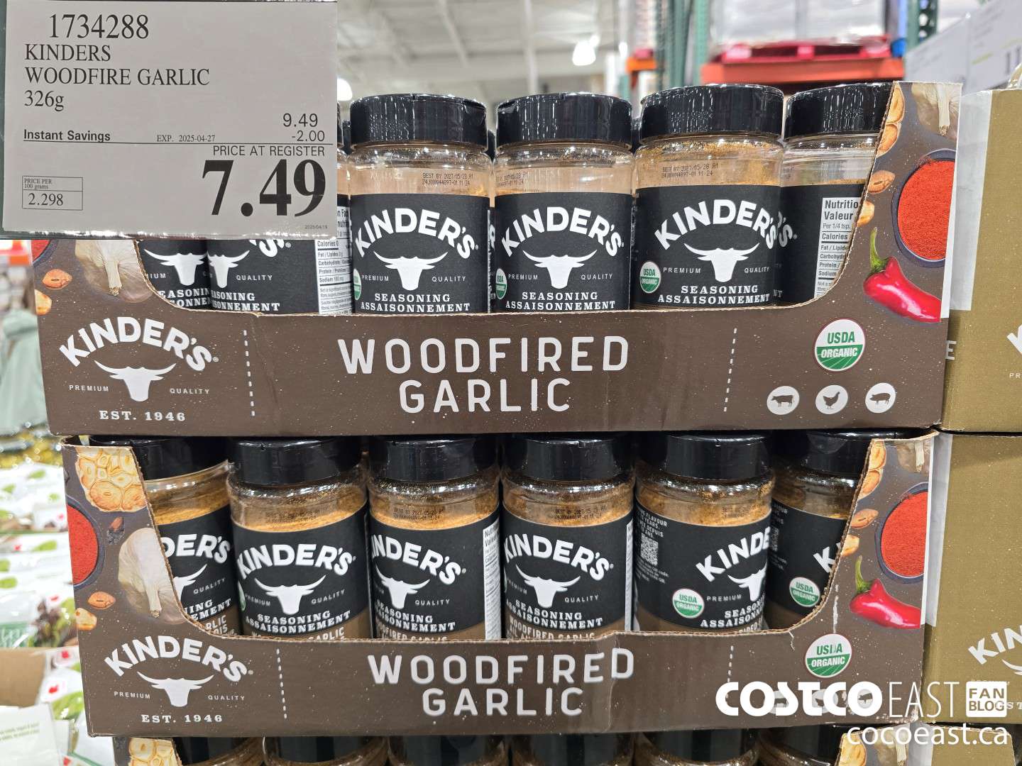 1734288 KINDERS WOODFIRE GARLIC 326G ($2.00 INSTANT SAVINGS EXPIRES ON 2025-04-27) $7.49