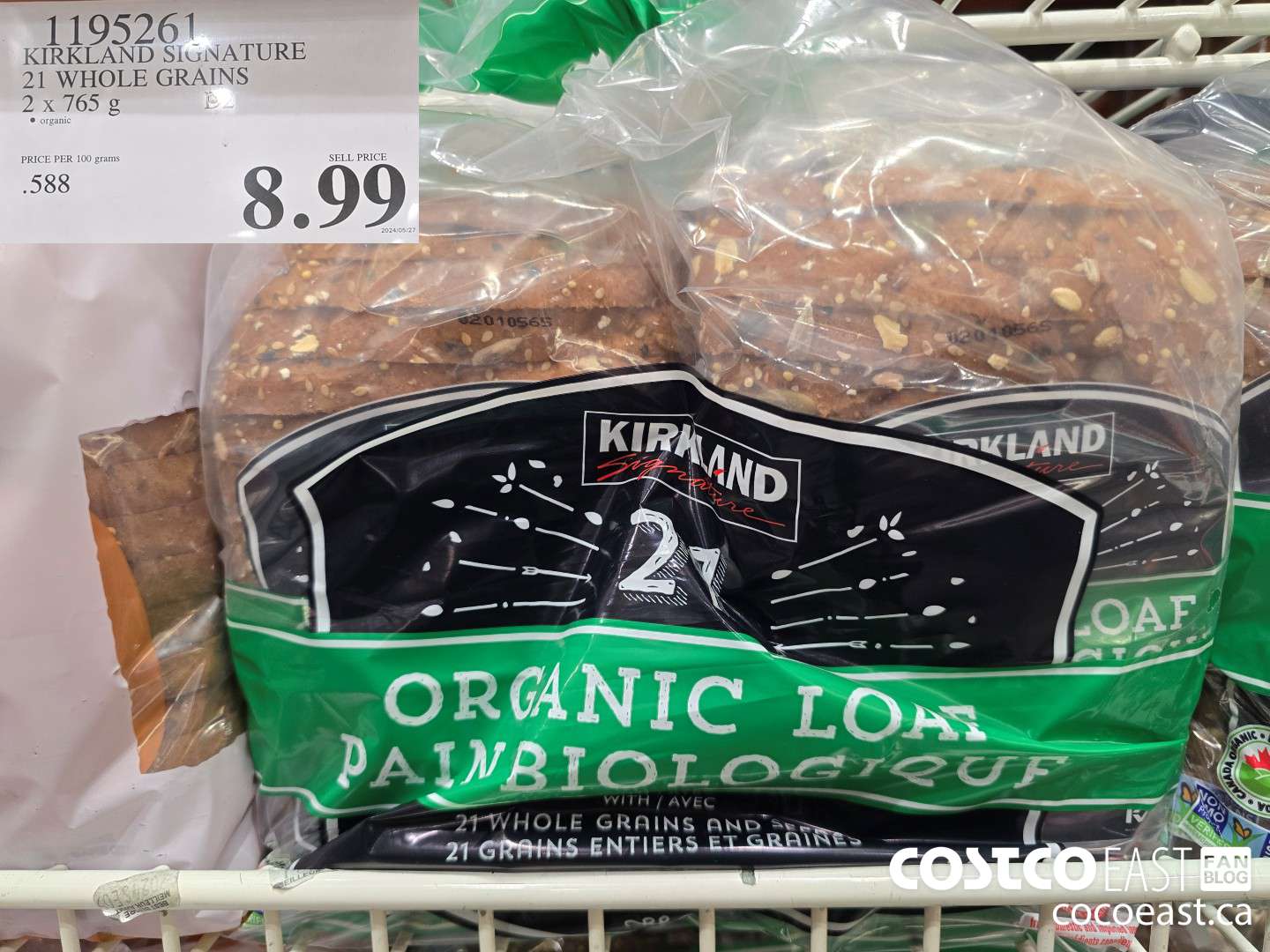1195261 KIRKLAND SIGNATURE 21 WHOLE GRAINS 2 X 765 G $8.99