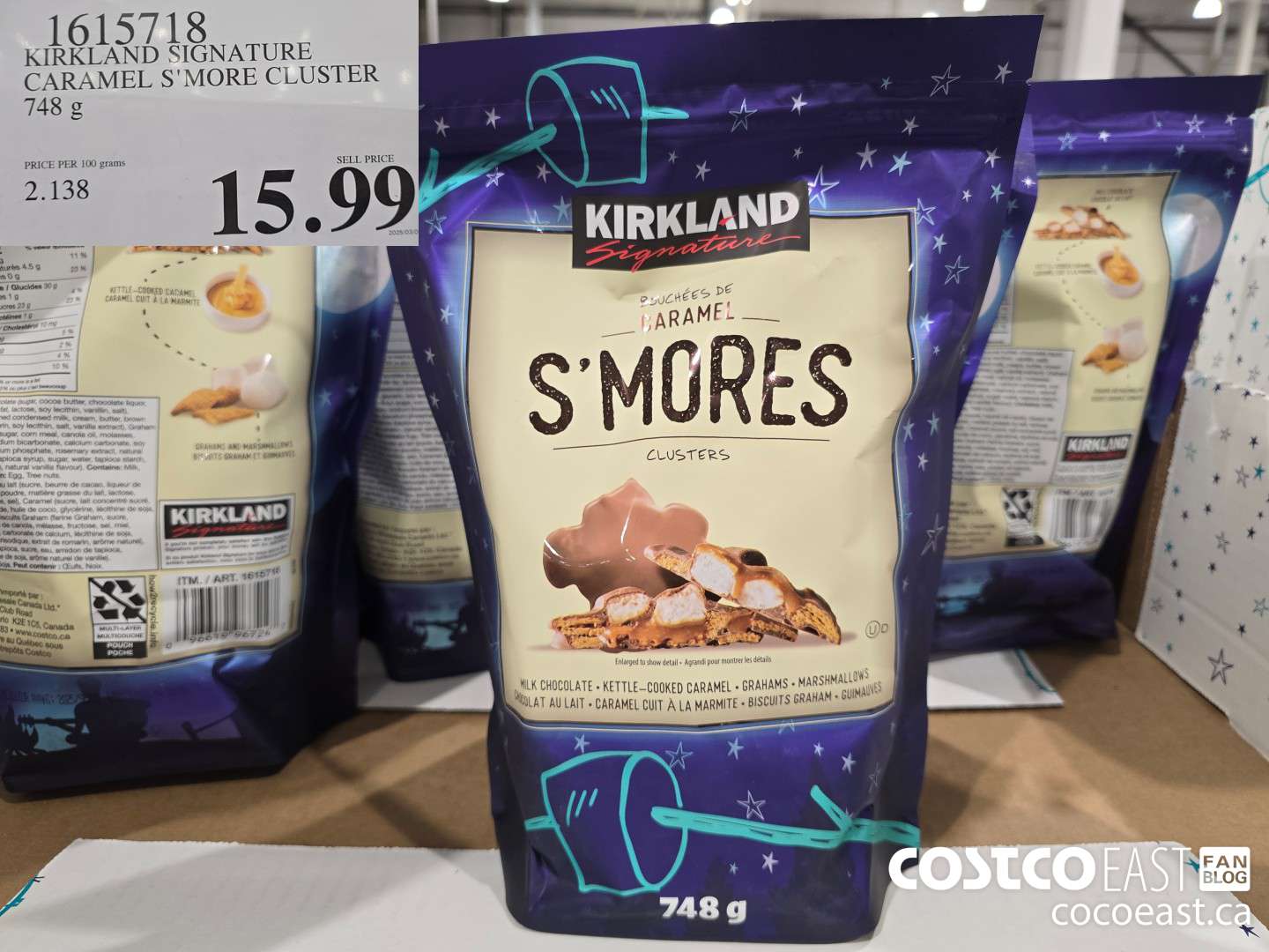 1615718 KIRKLAND SIGNATURE CARAMEL S'MORE CLUSTER 748 g $15.99