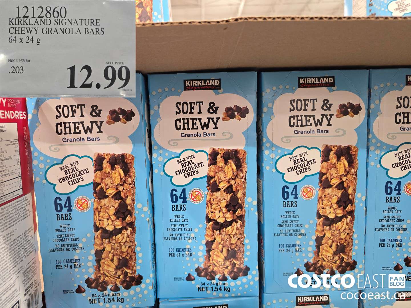 1212860 KIRKLAND SIGNATURE CHEWY GRANOLA BARS 64 X 24 G $12.99