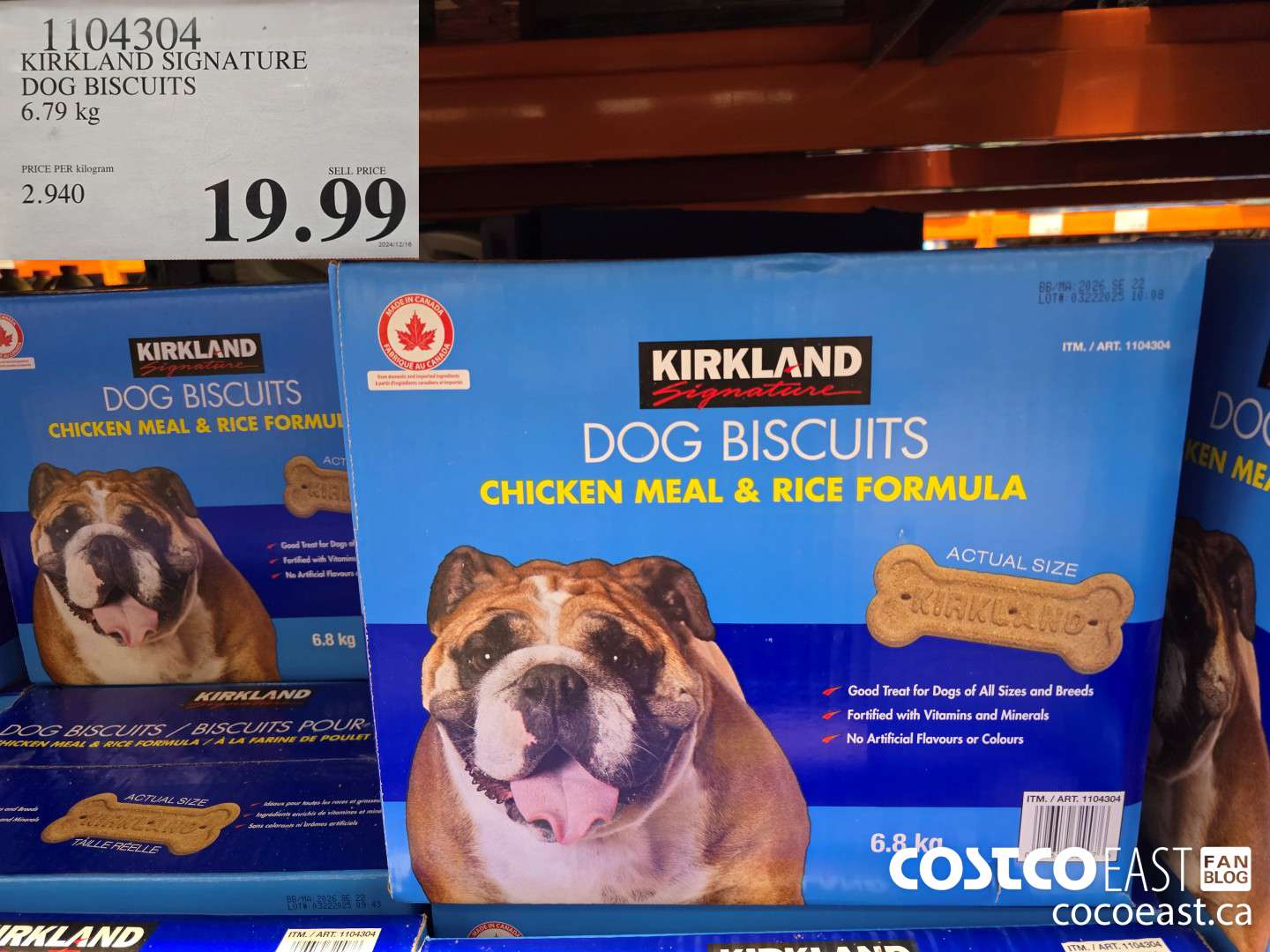 1104304 KIRKLAND SIGNATURE DOG BISCUITS 6.79 KG $19.99