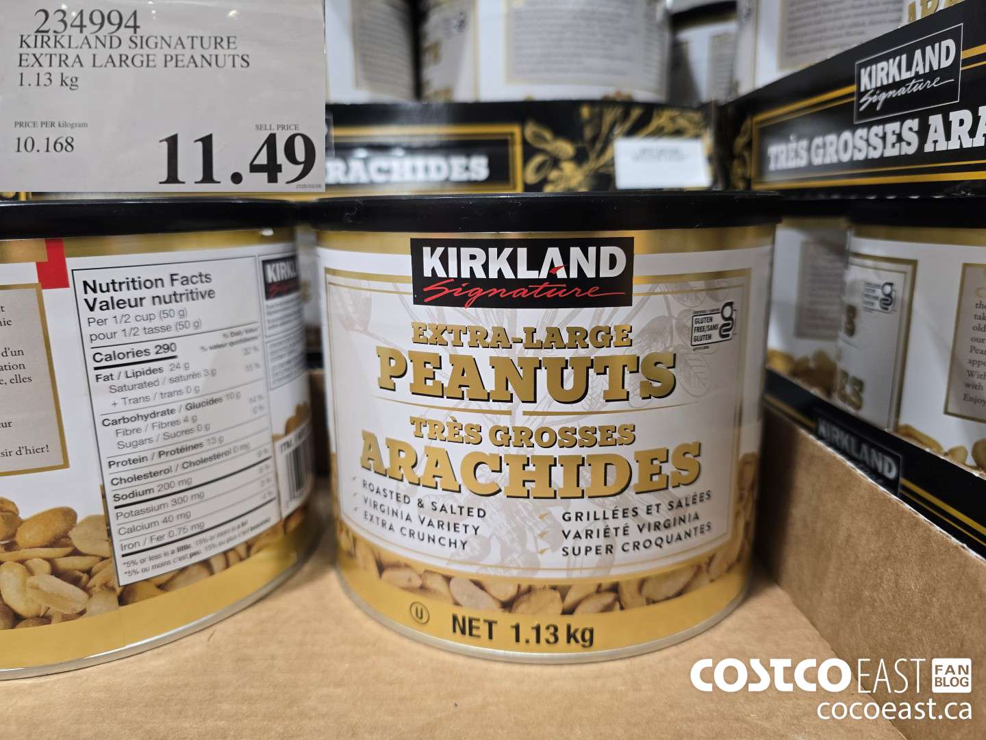 234994 KIRKLAND SIGNATURE EXTRA LARGE PEANUTS 1.13 kg $11.49