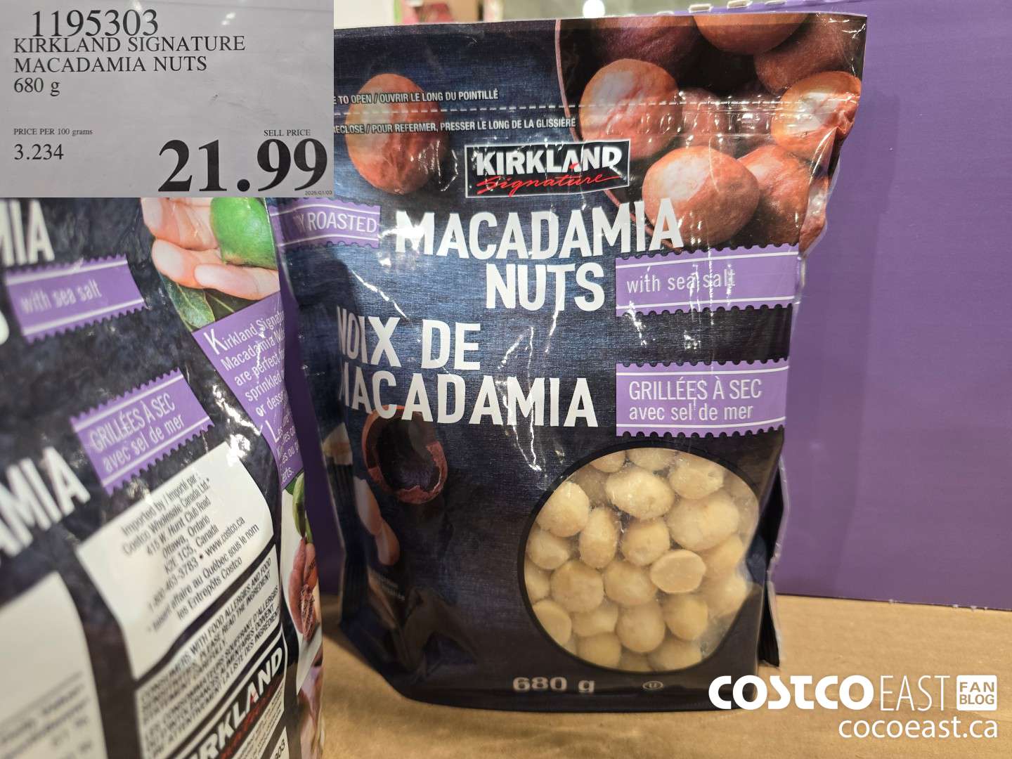 1195303 KIRKLAND SIGNATURE MACADAMIA NUTS 680 G $21.99