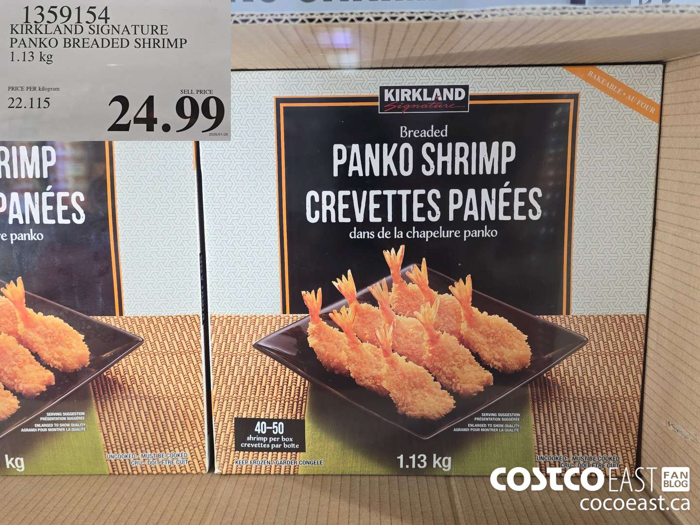 1359154 KIRKLAND SIGNATURE PANKO BREADED SHRIMP 1.13 KG $24.99