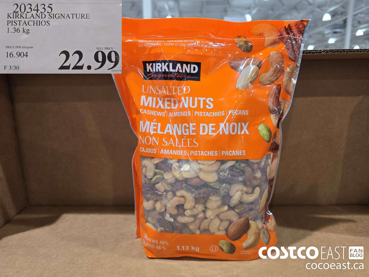 203435 KIRKLAND SIGNATURE PISTACHIOS 1.36 kg $22.99