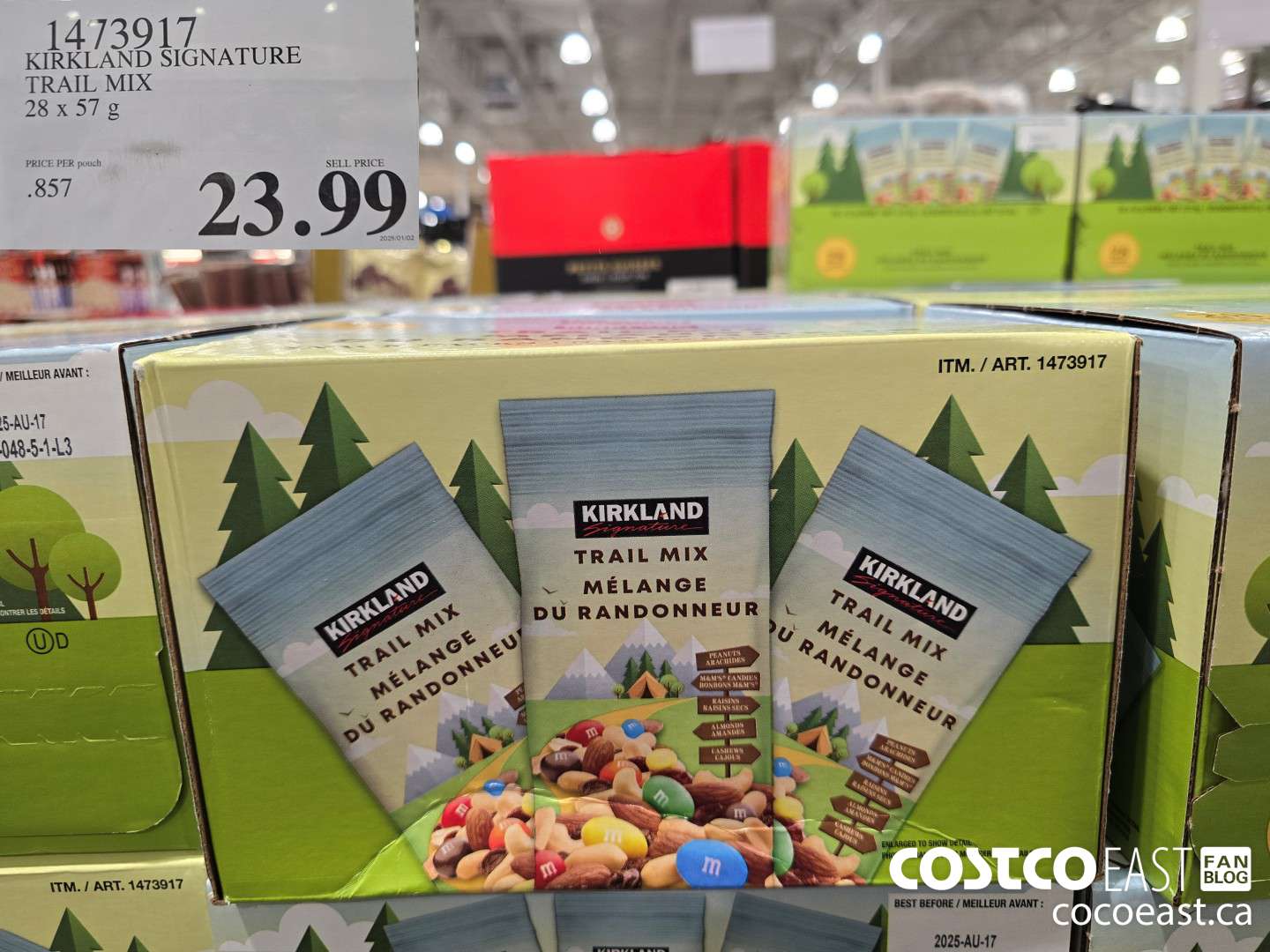 1473917 KIRKLAND SIGNATURE TRAIL MIX 28 X 57 G $23.99