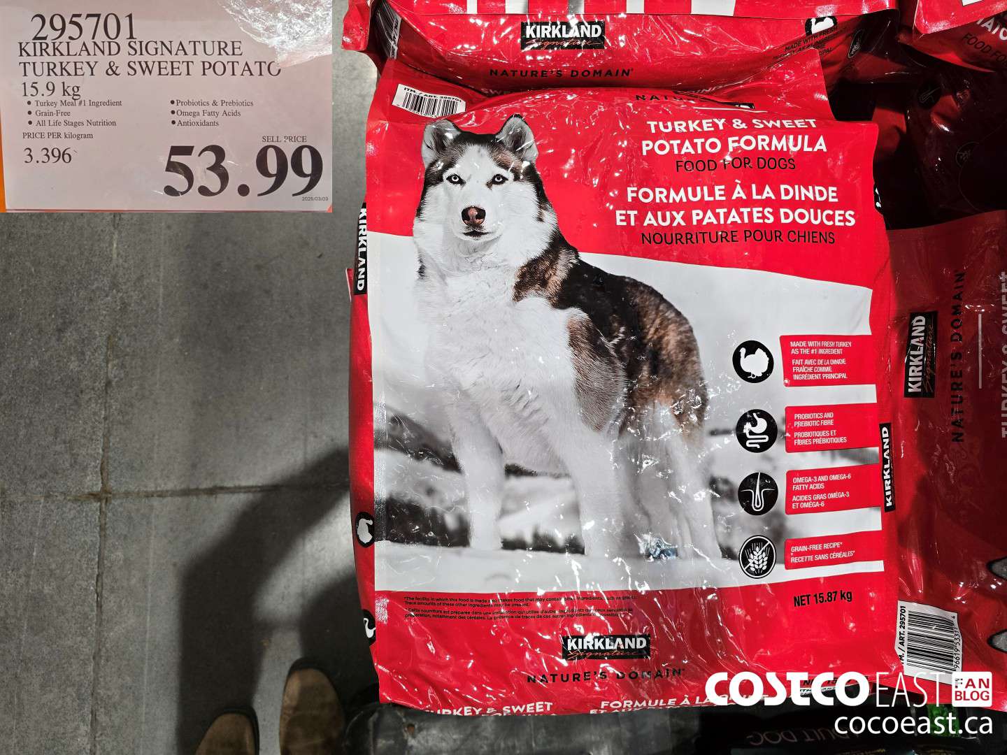 295701 KIRKLAND SIGNATURE TURKEY & SWEET POTATO 15.9 KG $53.99