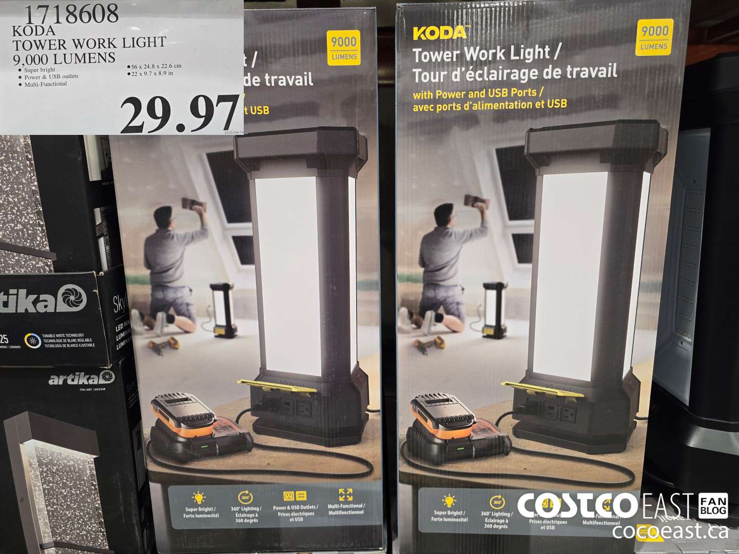 1718608 KODA TOWER WORK LIGHT 9,000 LUMENS $29.97